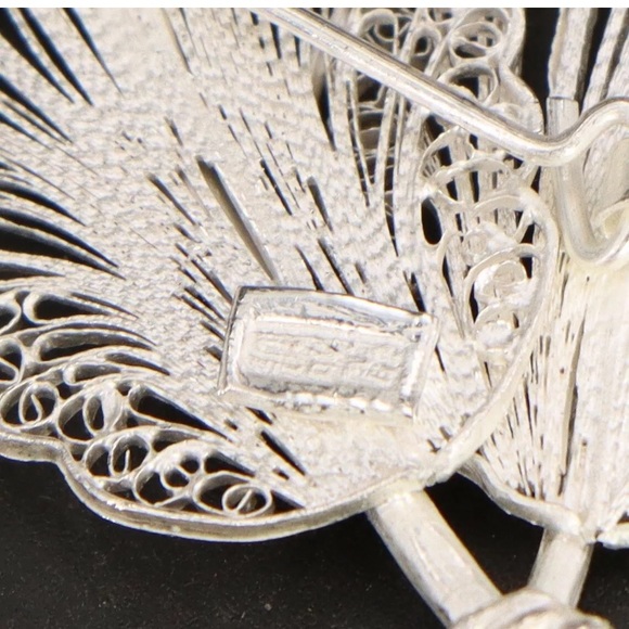 VTG Sterling Silver - Filigree Leaf Leaves Plant - Picture 5 of 5